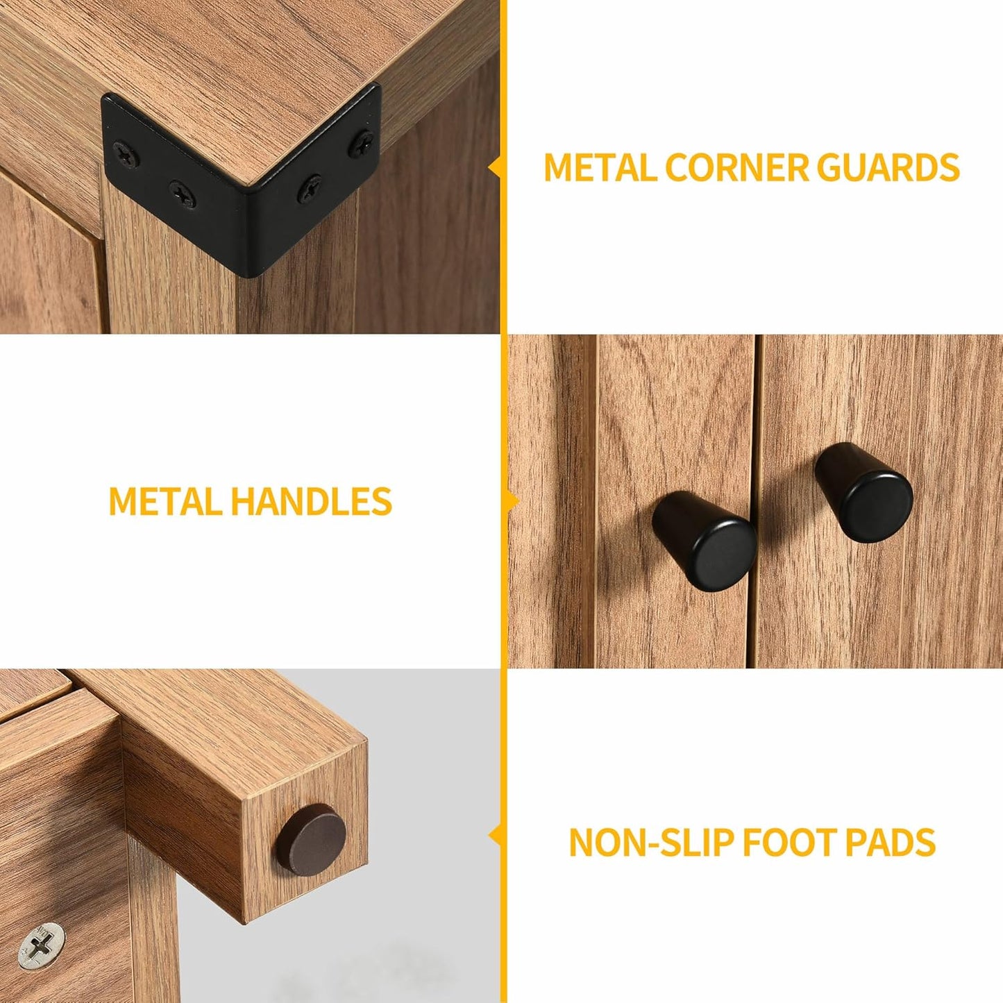 DWVO 55'' Sideboard Buffet Cabinet with Storage, Farmhouse Kitchen Storage Cabinet with Doors, Large Coffee Bar Cabinets with Adjustable Shelves for Kitchen, Living Room, Oak