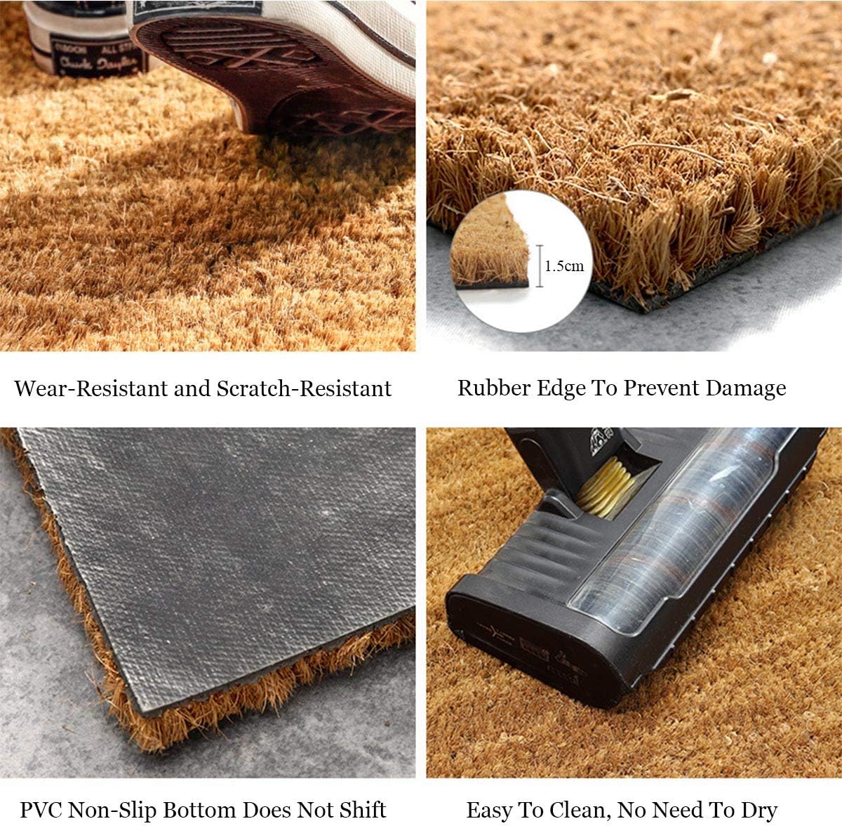 Funny Coir Doormat Warning Dog The Dog's A Dickhead Front Door Mat Entryway Outdoor Mat with Heavy Duty Front Porch Decor Welcome Mats House Warming Gift Coir Doormat Entry Brown Mat 23.7 x 15.7 inch