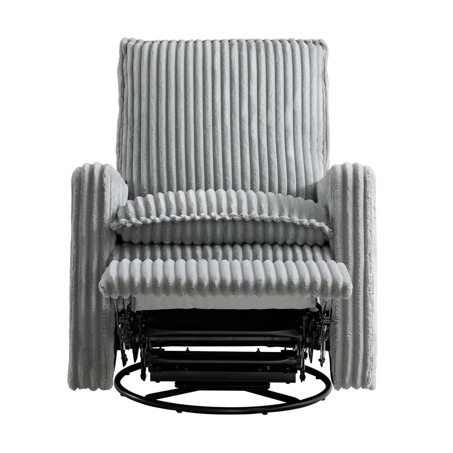 Oxford Baby Uptown Upholstered Swivel Glider and Recliner Nursery Chair - Corduroy, Ash Gray