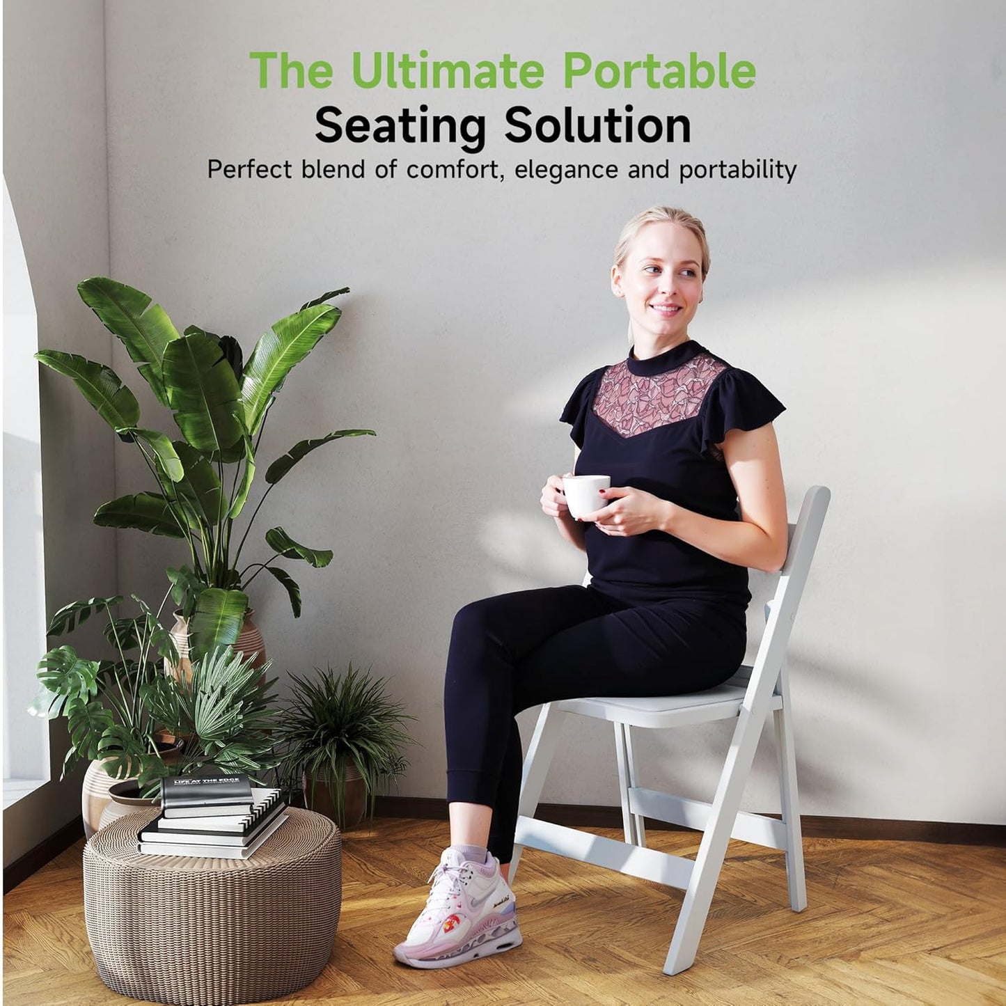 Real Relax White Resin Folding Chairs with Cushion - Comfortable Foldable Plastic Chair - Stackable Chairs with Padded Seats - Indoor/Outdoor Chairs for Events, 600lbs Capacity(30 Pack)