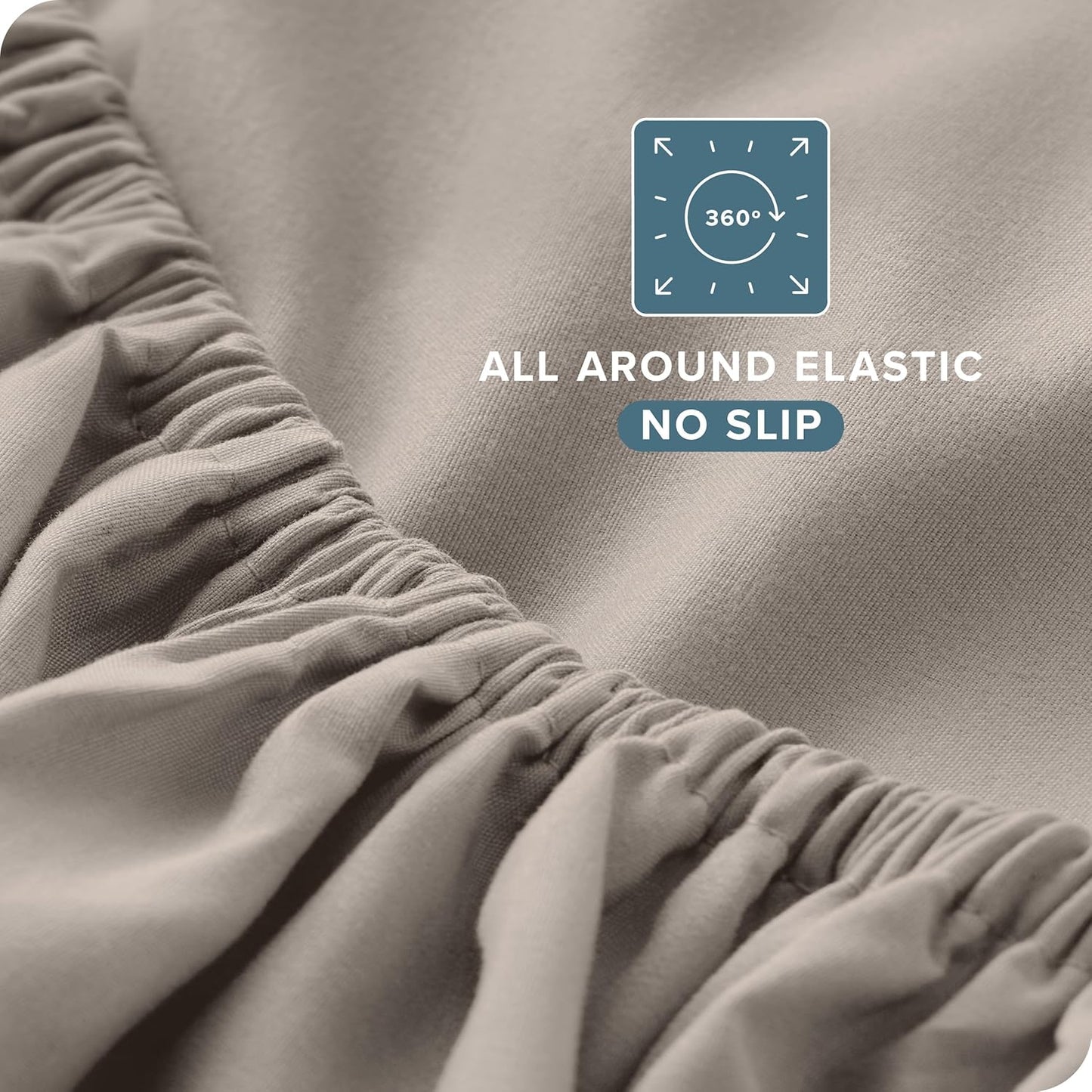 Bare Home Twin XL Sheet Set - 1800 Ultra-Soft Microfiber Twin Extra Long Bed Sheets - Double Brushed - Deep Pockets - Easy Fit - Extra Soft - 3 Piece Set - Bed Sheets & Pillowcases (Twin XL, Khaki)