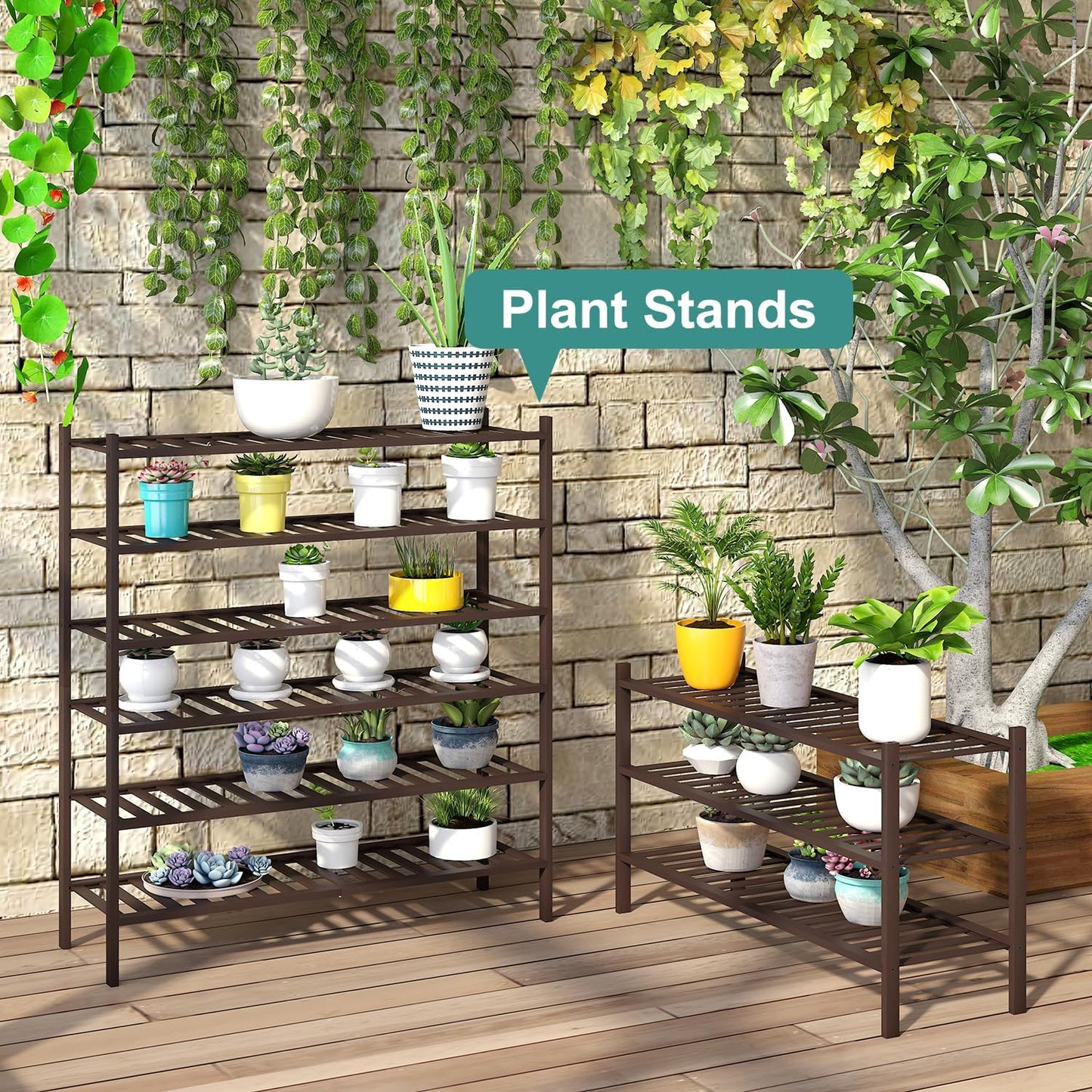 Long Shoe Rack, Bamboo Wood Shoe Rack for Closet, Entryway & Hallway, 3-Tier Stackable Shoe Shelf