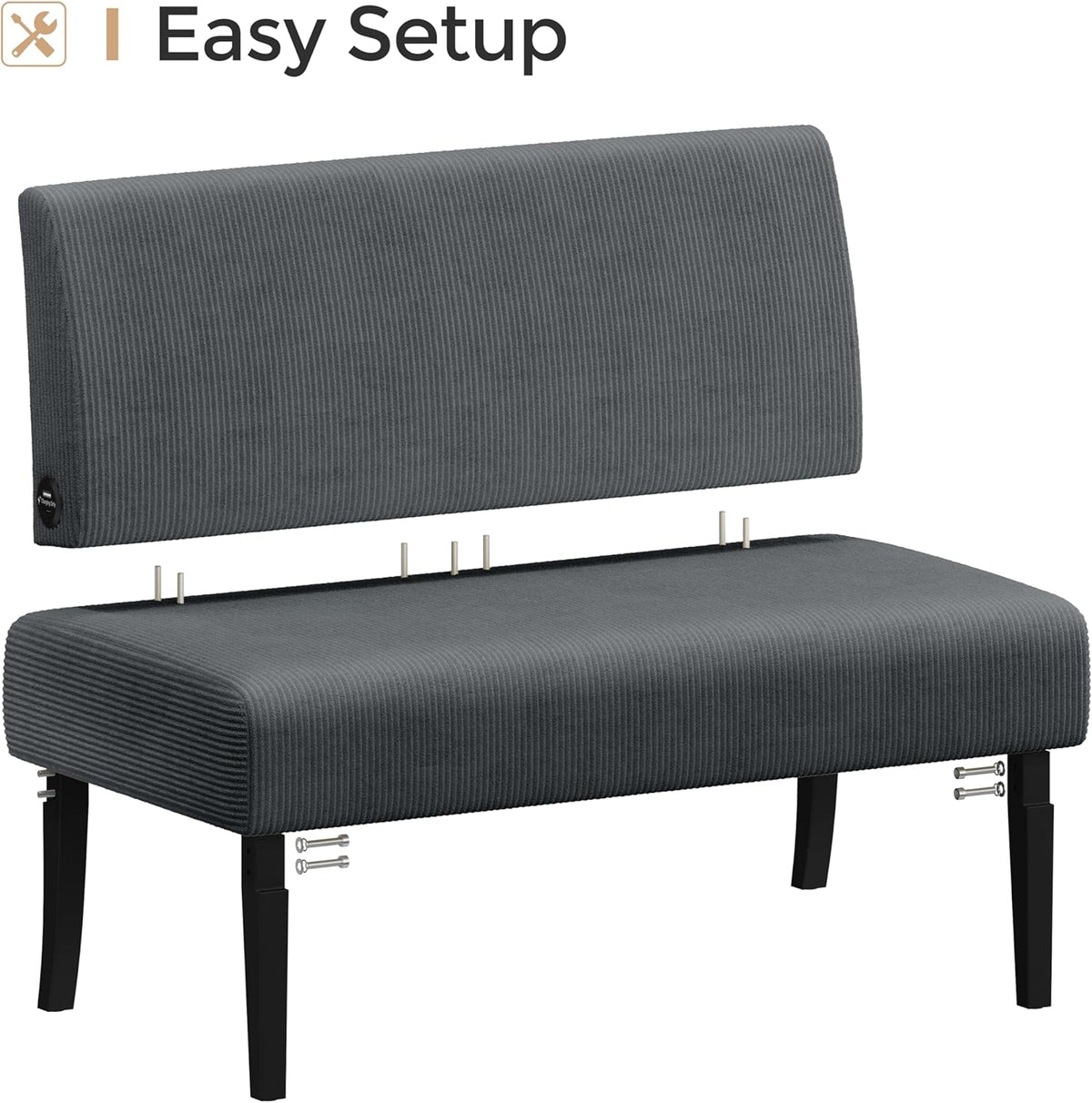 Yaheetech Small Comfy Sofa Mini Loveseat Couch 2-Seater Armless Sofa Chair, Corduroy Fabric & Easy Assembly, for Small Spaces Living Room,Bedroom,Dorm,Office, Dark Grey