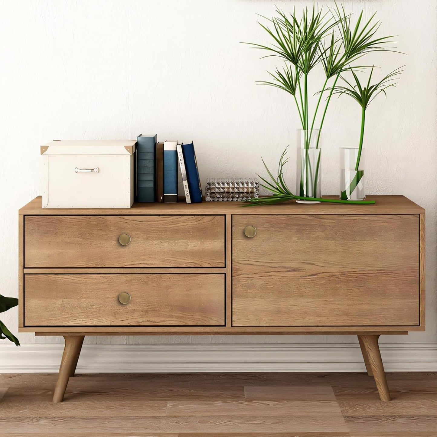 Antique Brass Cabinet Knob - Brush Gold Dresser Drawer Knob 2 Pack, Brass Handles for Bathroom Bedroom Closet Wardrobe,Furniture Hardware pulls