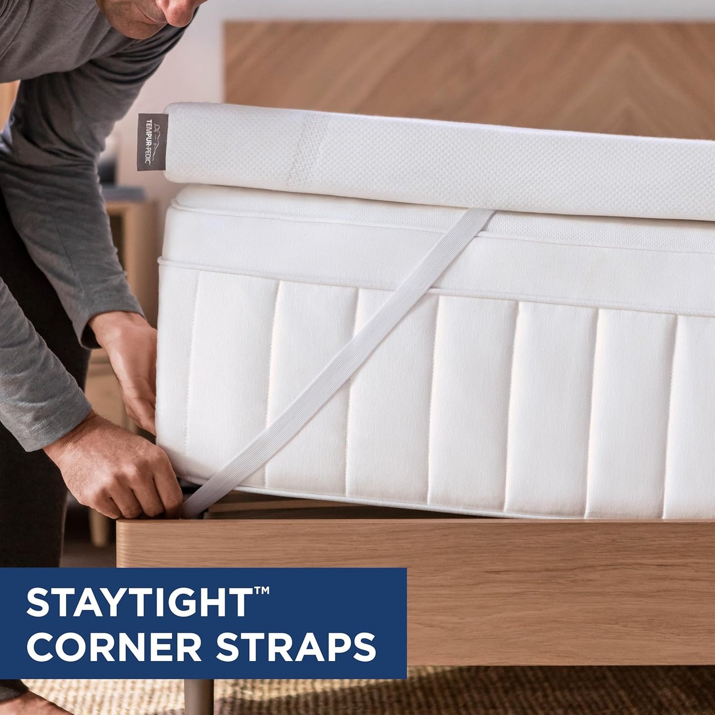 TEMPUR-Adapt 3" Memory Foam Mattress Topper, Twin, White