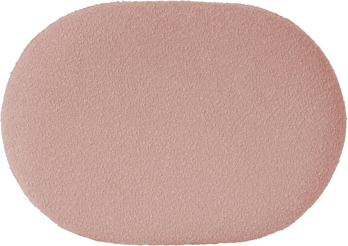 HomePop Quinn Modern Ottoman Home Décor|Ottoman for Living Room & Bedroom - Pink Boucle