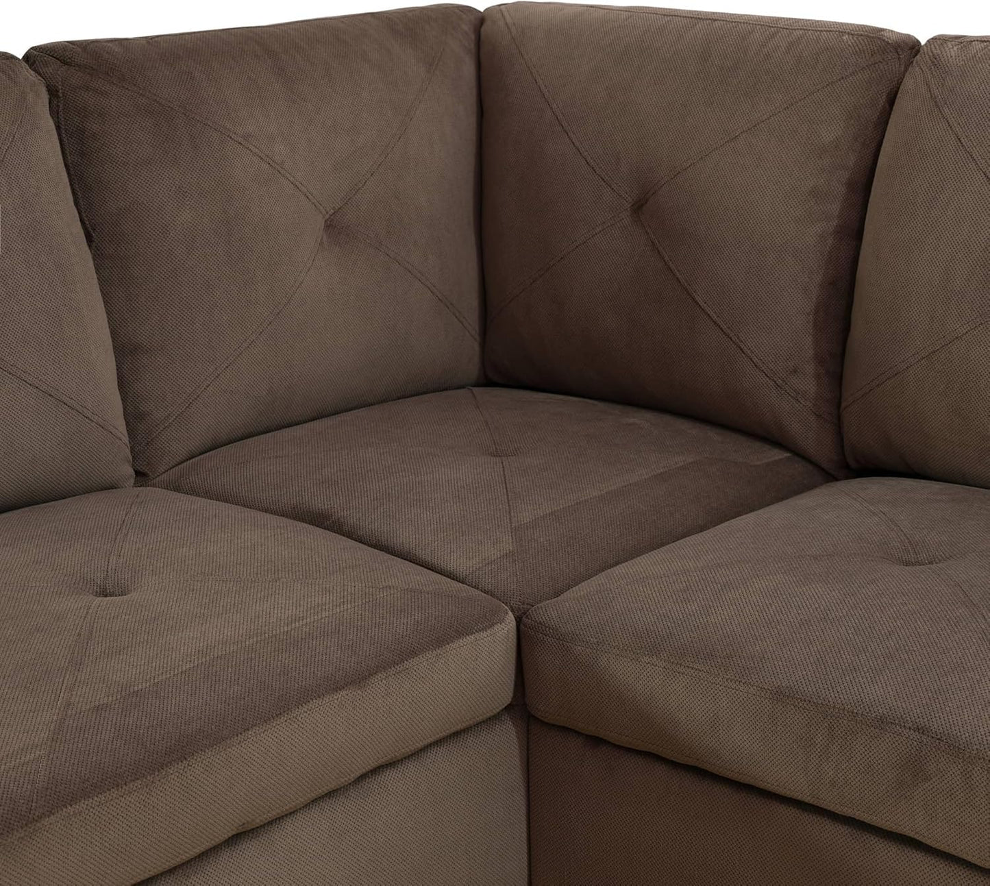 NicBex Sectional Couch 3 Pieces Sofa Set with Left Chaise Corduroy L Shaped Cloud Couch for Living Room Furniture Sets with Storage Ottoman, Modular Sofa for Living Room & Apartment, Brown