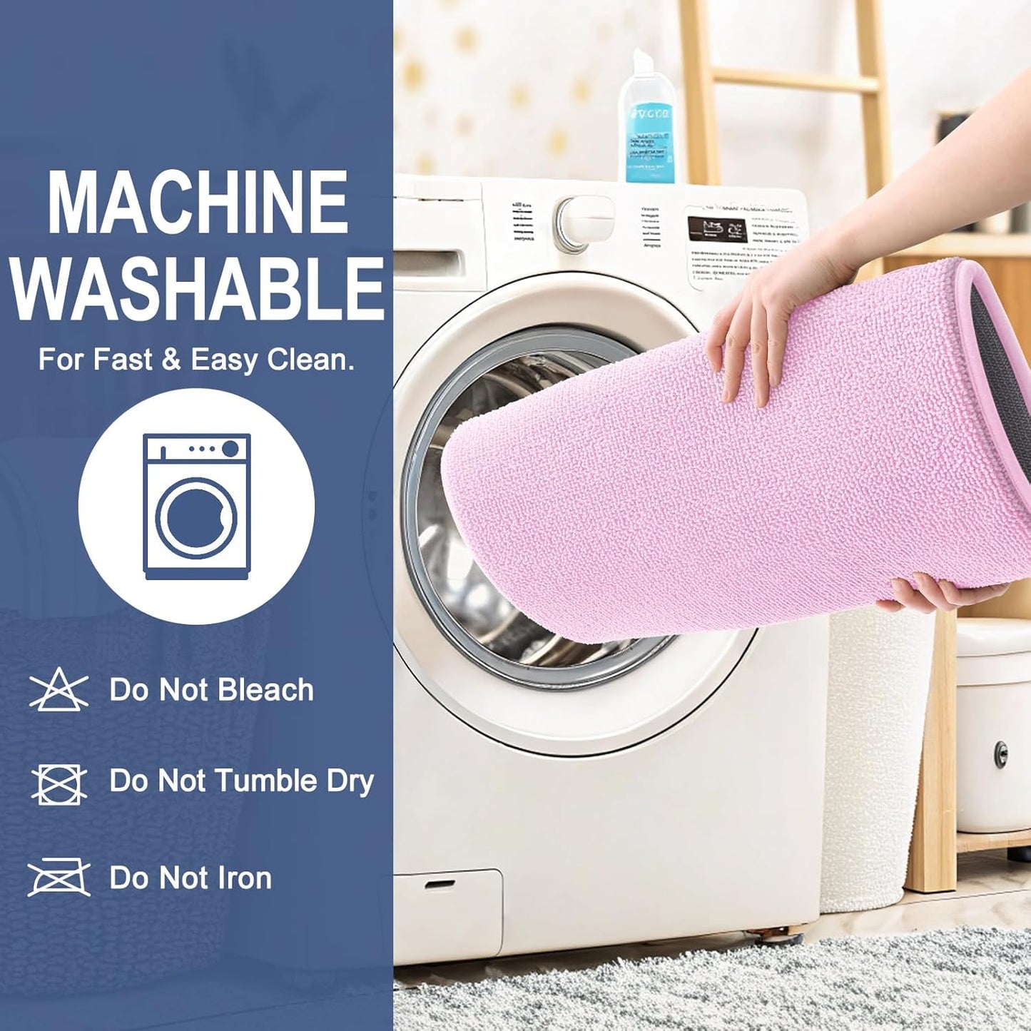 OLANLY Thick Memory Foam Bath Mat Rug 30x20, Extra Soft Absorbent Bathroom Rug, Quick Dry Bath Mats, Non-Slip, Machine Washable Carpet for Bathroom, Tub and Shower, Home Decor Accessories, Pink