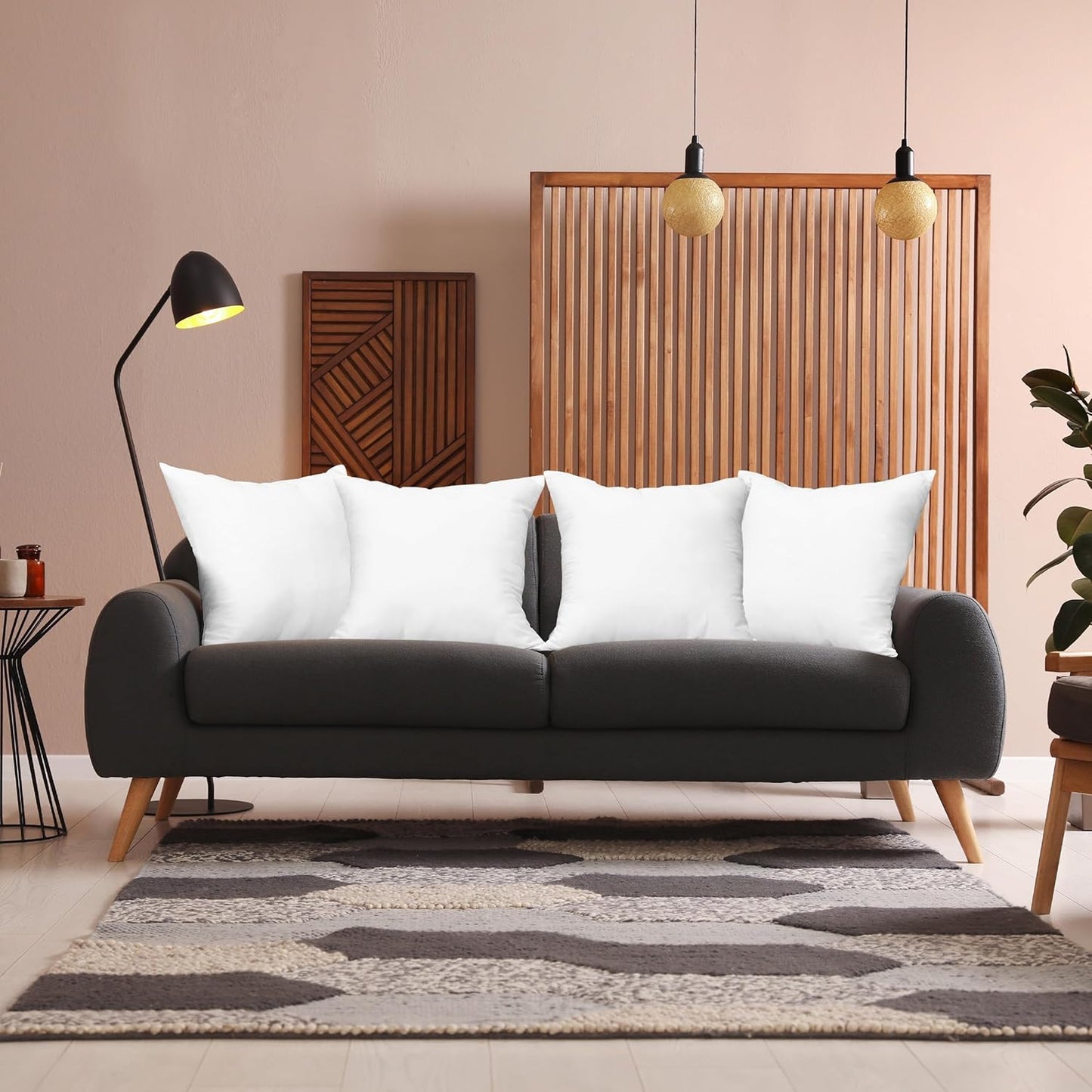 Utopia Bedding Throw Pillows (Set of 4, White), 17 x 17 Inches Pillows for Sofa, Bed and Couch Decorative Stuffer Pillow