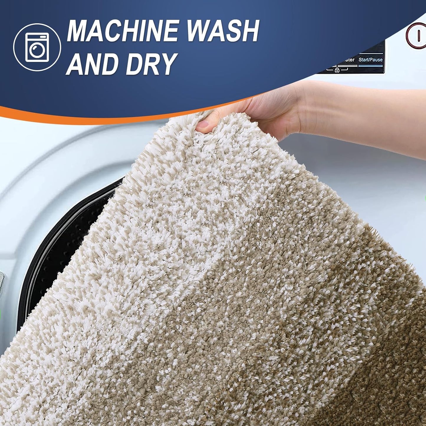 OLANLY Bathroom Rugs Mat 24x16, Extra Soft Absorbent Microfiber Bath Rugs, Rubber Backing, Quick Dry, Machine Washable Bath Mats for Bathroom Floor, Tub and Shower, Home Decor Accessories, Coffee