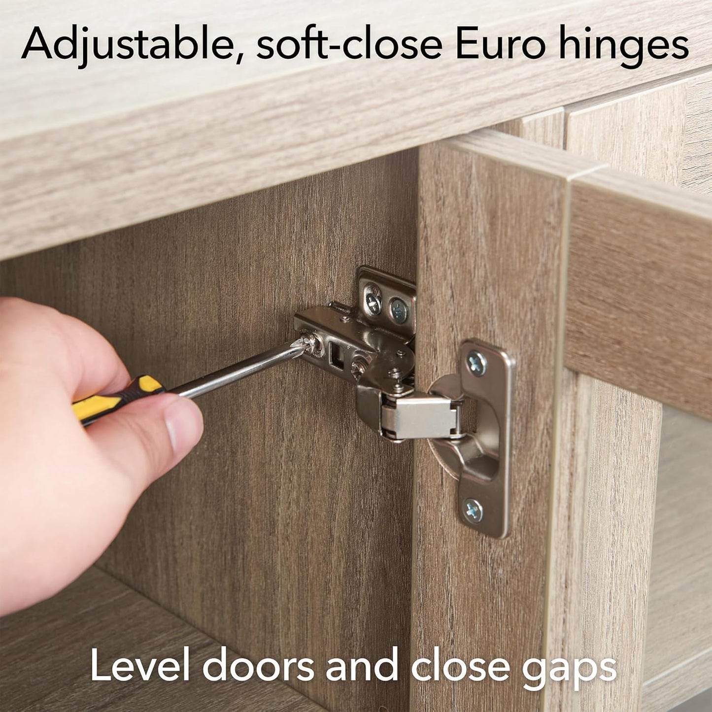 Henn&Hart 28" Wide Rectangular Accent Cabinet in Gray, for Home, Living Room, Bedroom, Entertainment Room, Office