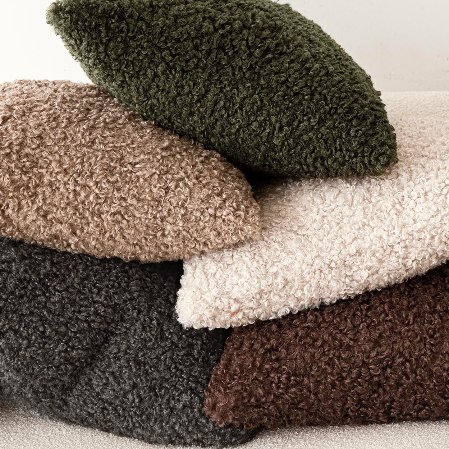 Foindtower 2 Pieces 26x26 Inch Dark Gray, Faux Fur Throw Pillow Cover Accent Sherpa Furry Pillow Covers Fuzzy Soft Pillowcases Cozy Sheepskin Decorative Fleece Cushion Case for Bed Couch Living Room