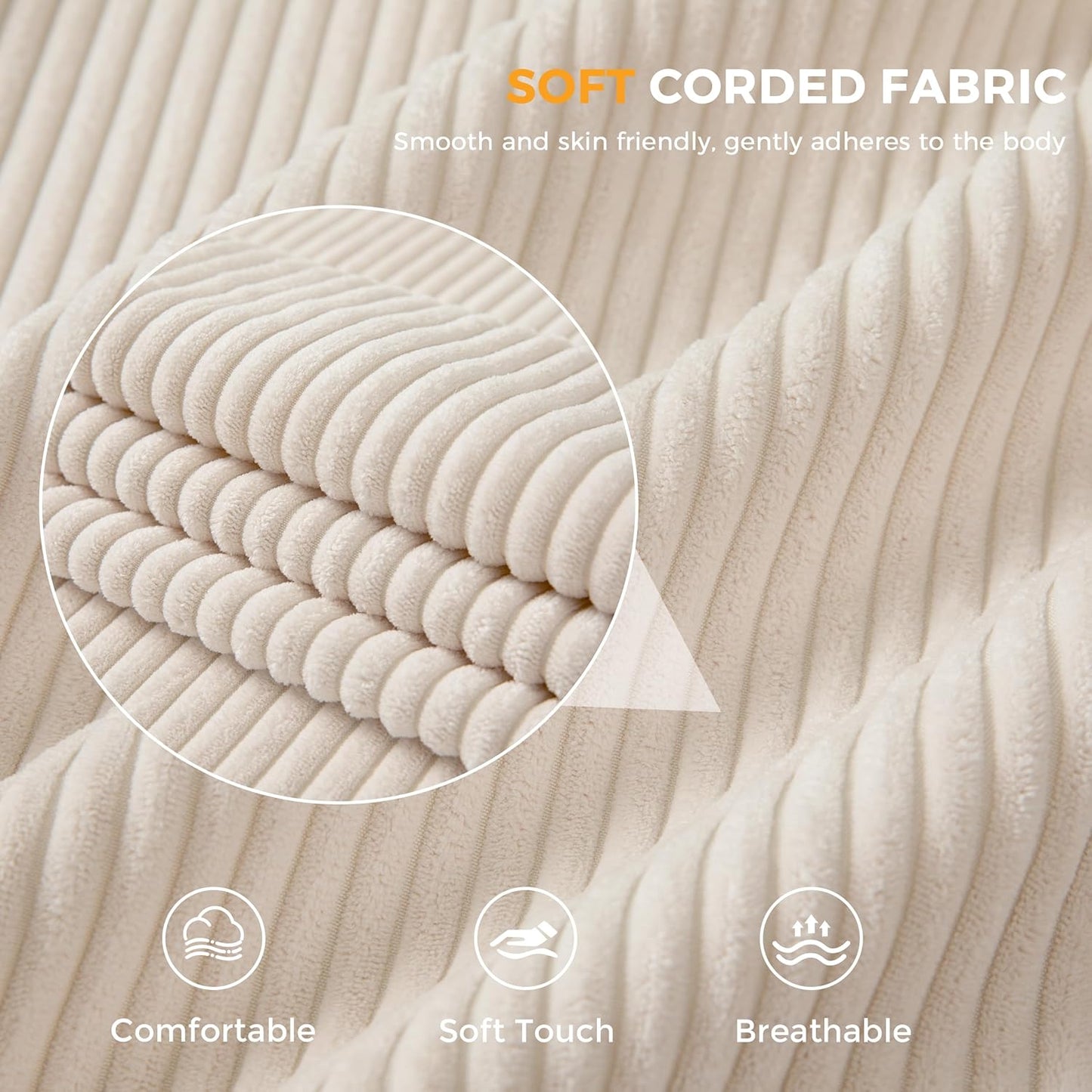 MAXYOYO 3 Seater Couch for Living Room, Boneless Couch with Tufted Cushion & Backrest, Upholstered Floor Sofa with Armrests, Sofa in A Box, No Assembly Required, Beige