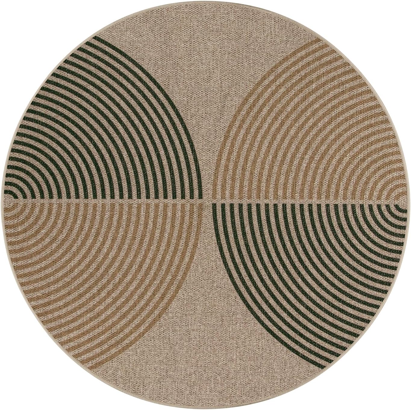 Lahome Modern Rainbow Round Entryway Rug 4ft, Circle Easy Jute Rug Washable Indoor Outdoor Patio Rug Farmhouse Front Door Mat, Contemporary Non Slip Round Carpet for Bedroom Kitchen