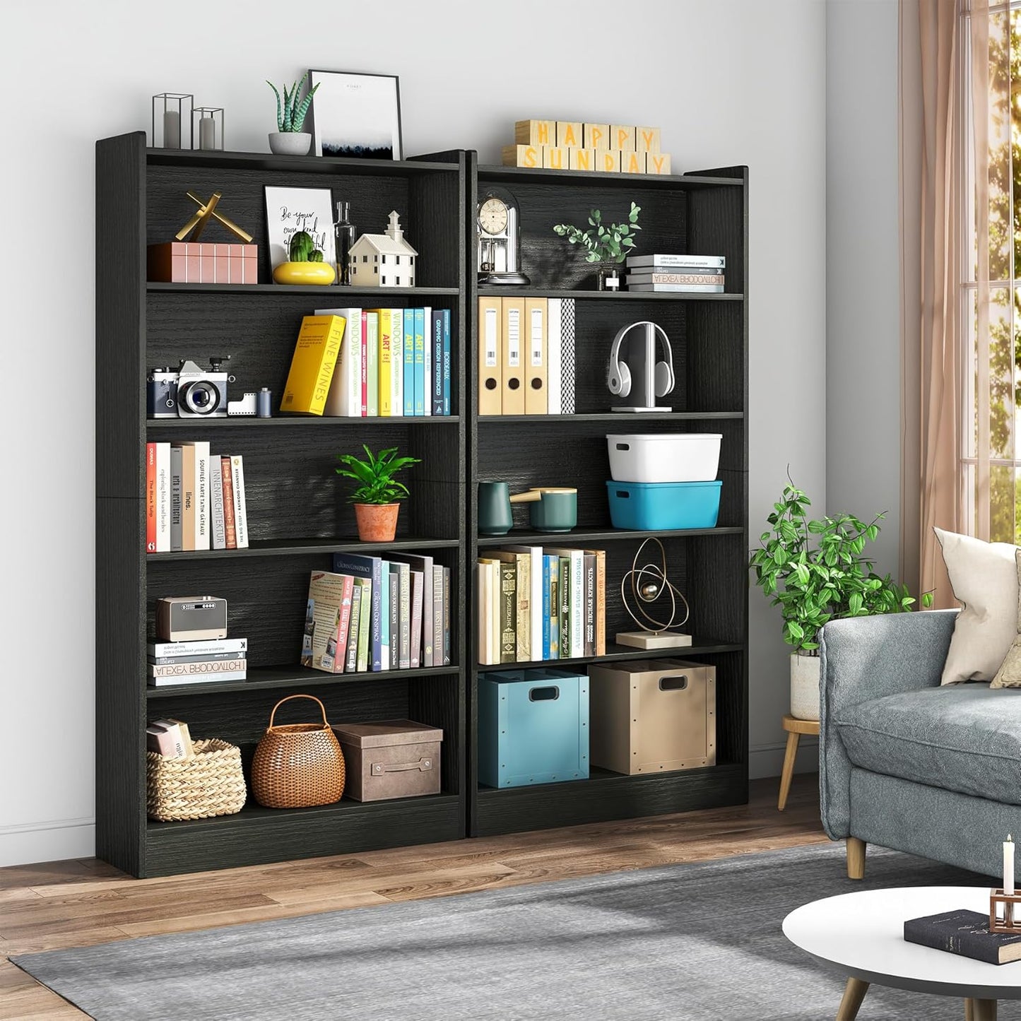 Tribesigns 72-inch Tall Bookcase, Modern 6-Tier White Library Bookshelf with Storage Shelves, Large Open Bookcases Wood Display Shelving Unit for Bedroom Living Room Office