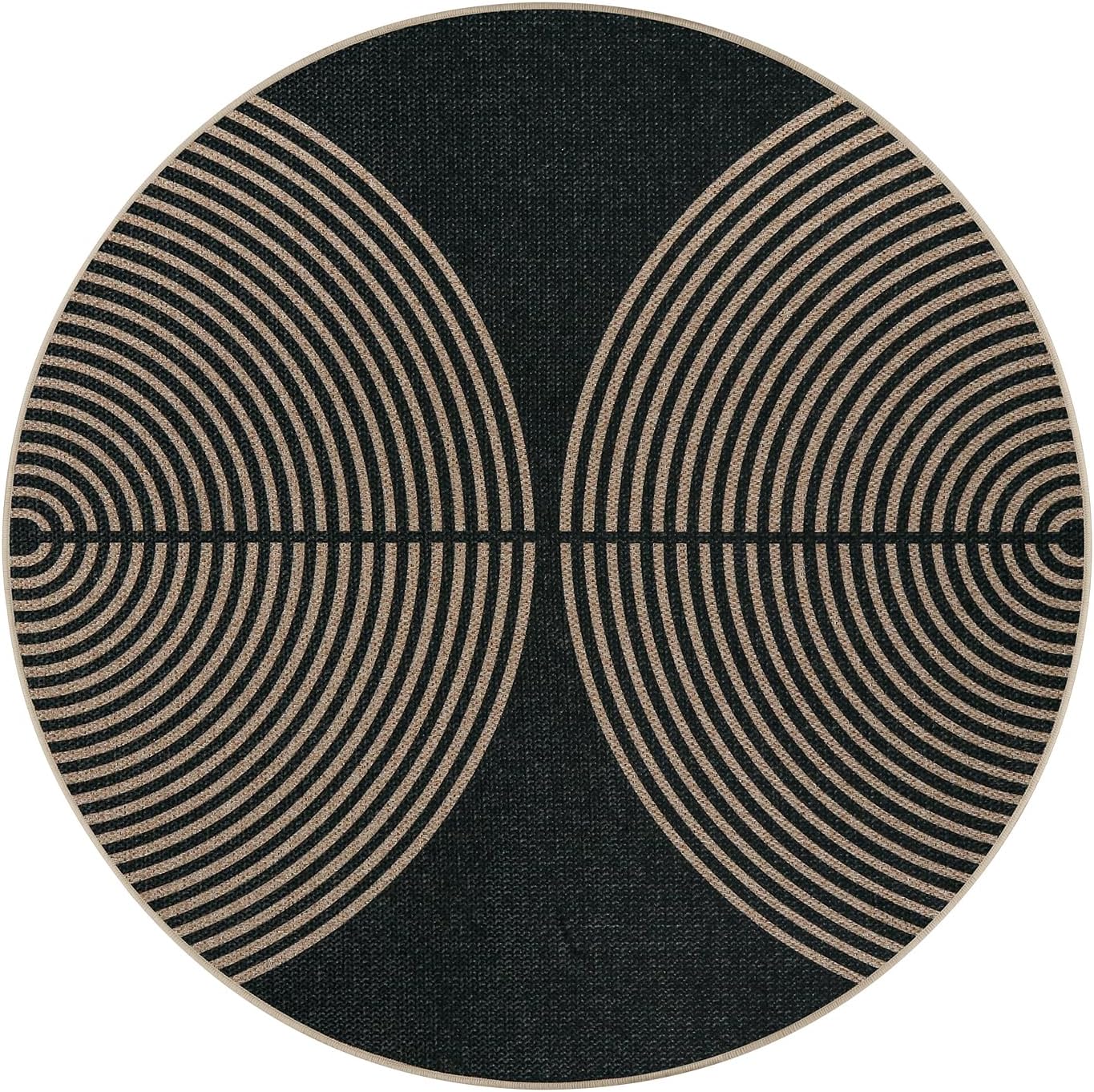 Lahome Modern Rainbow Round Rug 4ft, Circular Indoor Outdoor Kitchen Rug Washable Farmhouse Carpet, Contemporary Non Slip Round Door Mat for Bedroom Front Porch