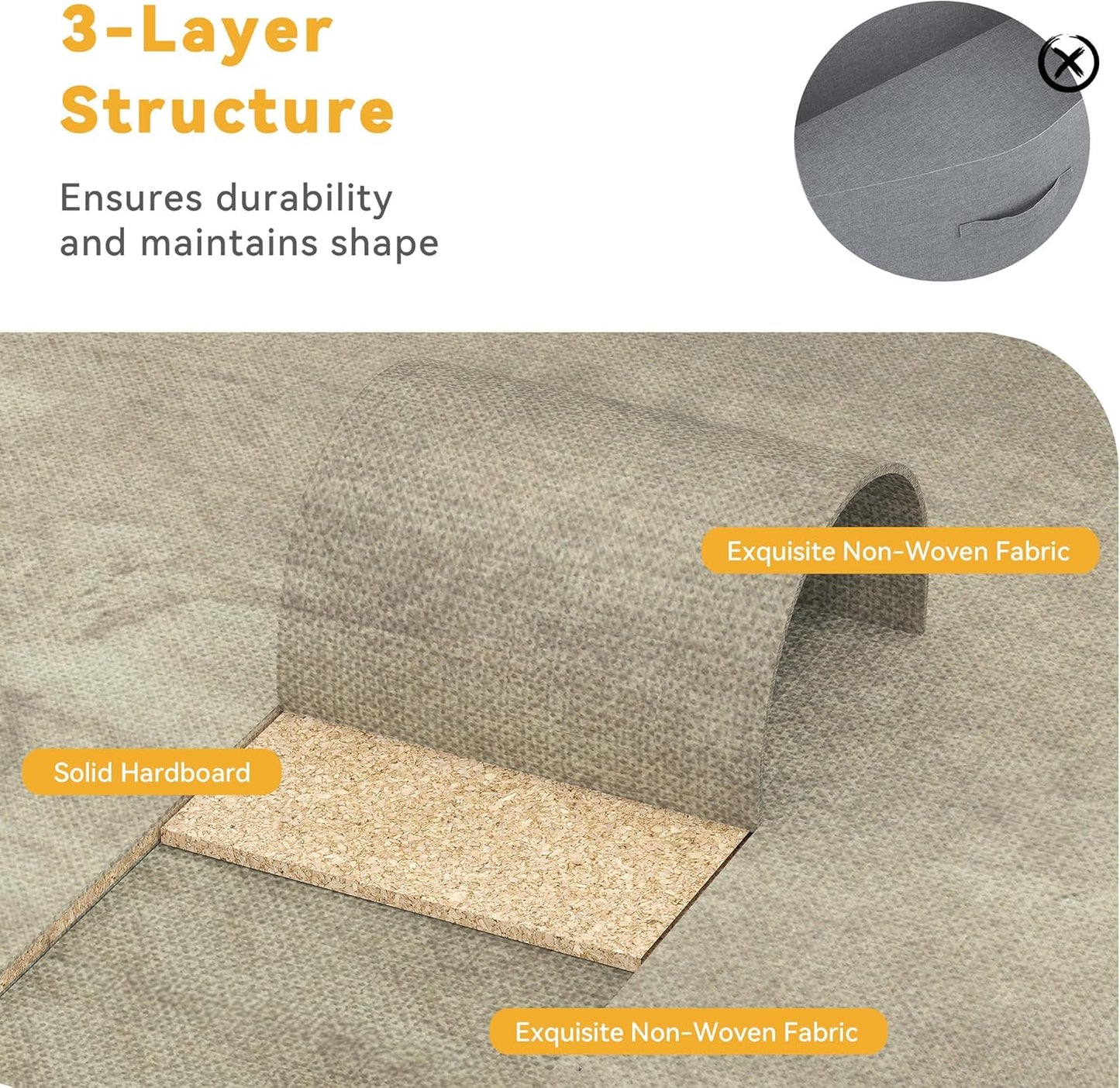 DWVO Wide Chest of Drawers, Dresser with 5 Drawers, Oak Grain Fabric Storage Tower, Dresser for Bedroom with 5 Drawers, Living Room, Closets - Sturdy Steel Frame, Wooden Top