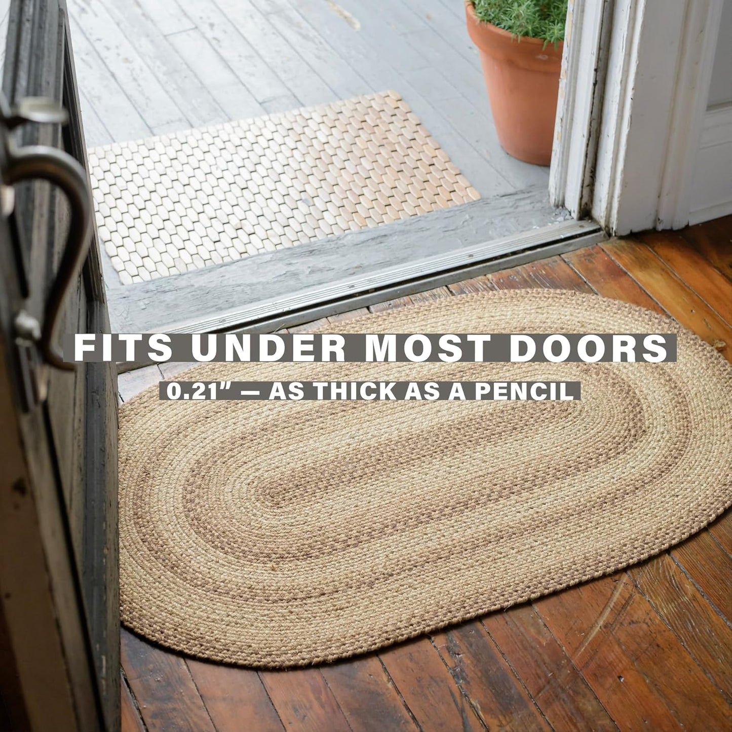 Homespice Cookie Dough Braided Jute Brown Rug 8x10' - Rustic Country Rugs for Living Room and Dining Room