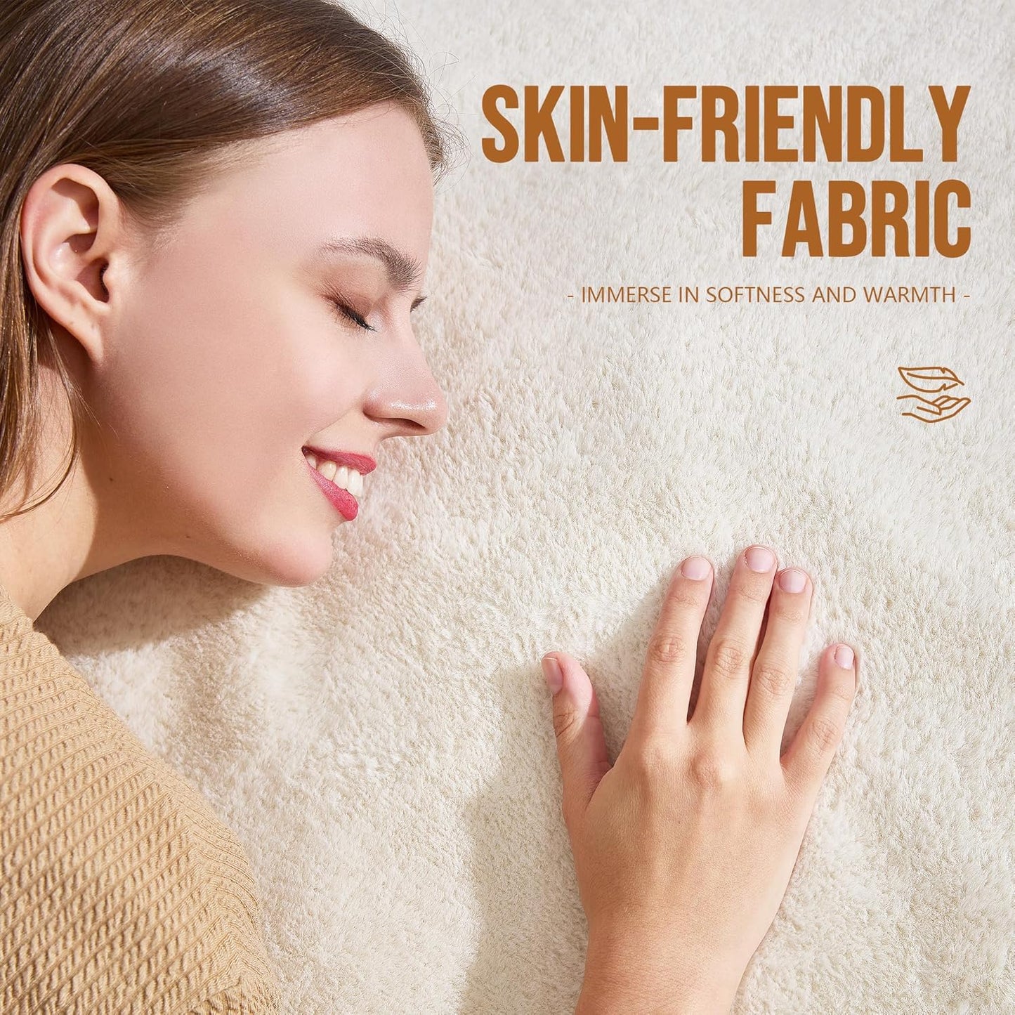 Hobestluk 6ft Bean Bag Chairs for Adults Large Beanbag Chair with Plush Faux Fur Cover Big Bean Bag Chair for Living Room Bedroom Dorm Office - White (70" x 70" x 15")