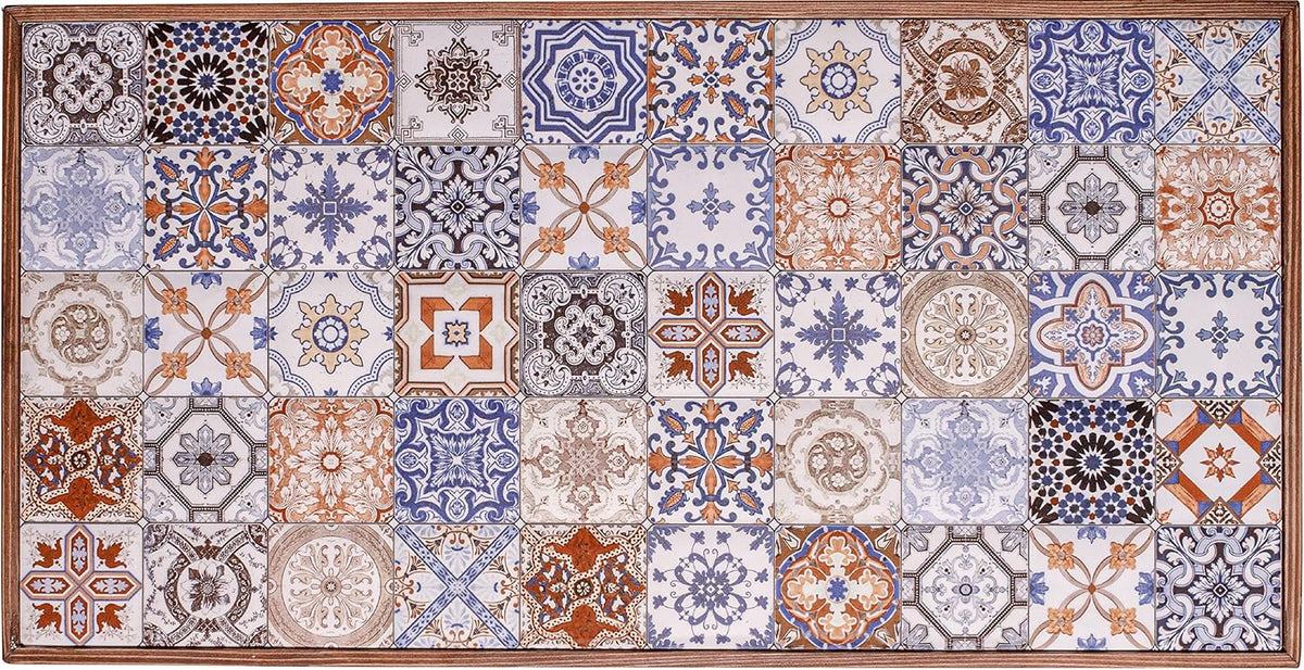 Comfyt Coffee Table, Handmade Side Table, End Table, Nightstand Nesting Table Bedside Table Accent Table Home Essentials Wood Tiled Top Rustic Table Ceramic Tiles Mexican Tile Table