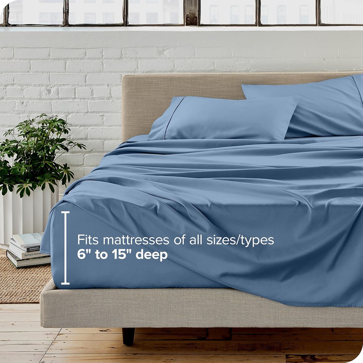 Bare Home Split King Sheet Set - 1800 Ultra-Soft Microfiber Bed Sheets - Double Brushed - Deep Pockets - Easy Fit - 5 Piece Set - Bed Sheets & Pillowcases (Split King, Coronet Blue)