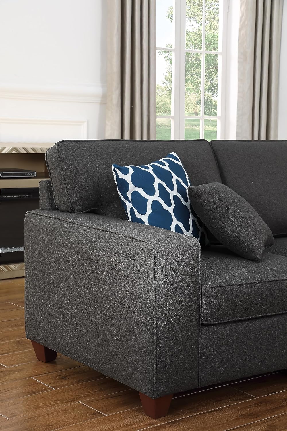 Devion Furniture Philly Sectional Modular Sofa with Ottoman for Living Room, Apartment, Bedroom, Office, Dorm