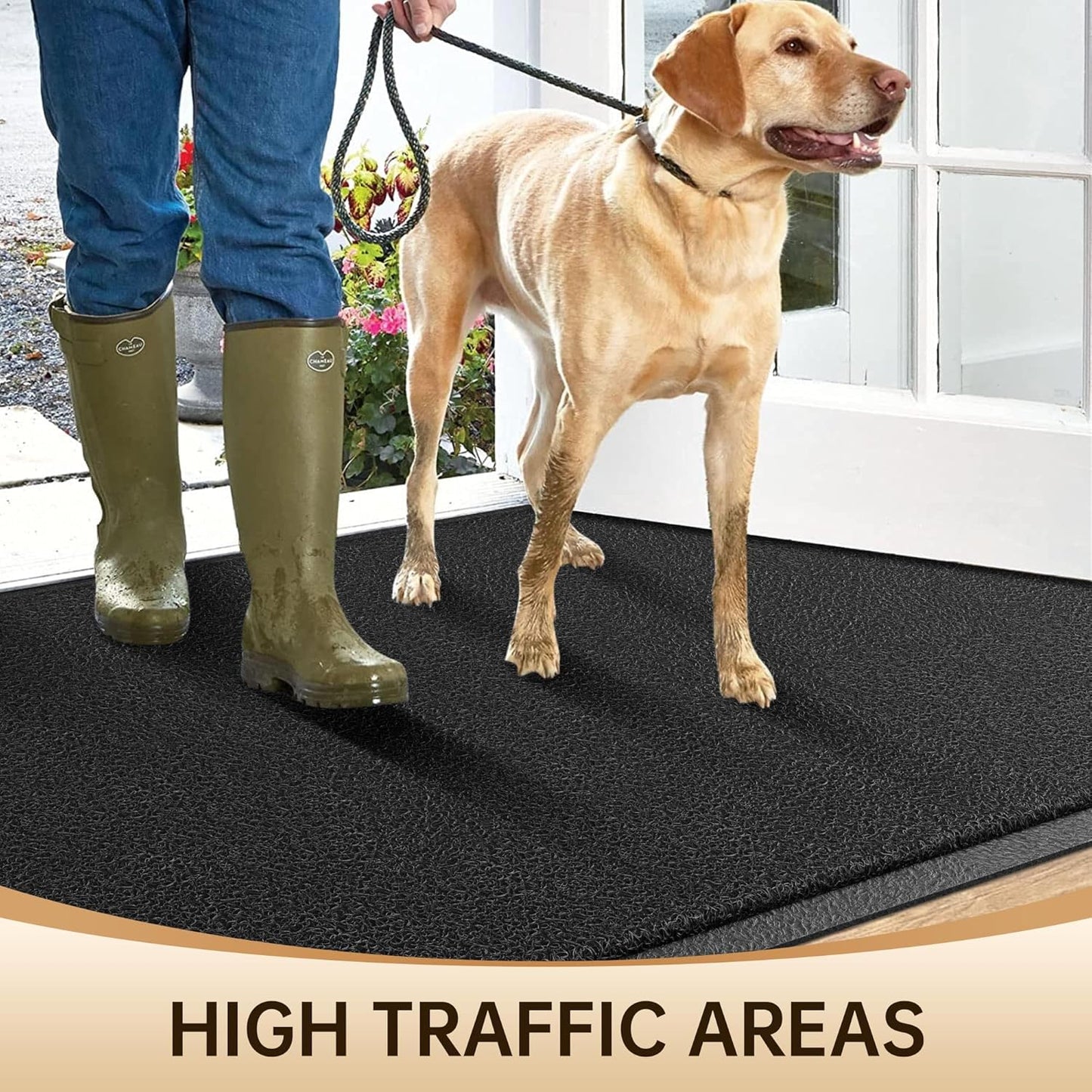 Amyracel Front Door Mat Indoor Outdoor Entrance, 24" x 72" All-Season Waterproof Heavy Duty Doormat for Outside Entry, Stain and Fade Resistant, Low Profile, Easy Clean Patio Entryway Mat