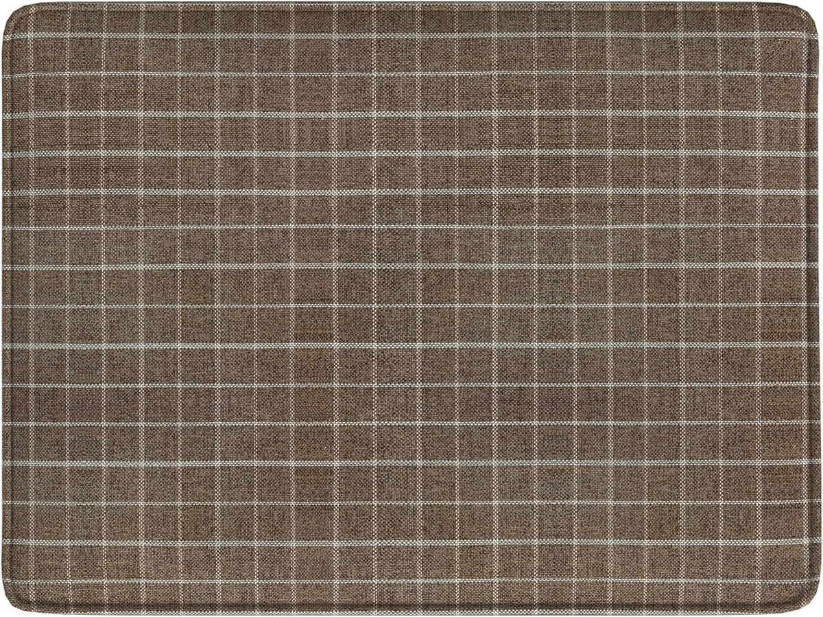 Home Decor | Dinah Collection Modern Storage Ottoman | Ottoman with Storage for Living Room & Bedroom(Brown Windowpane Fabric)