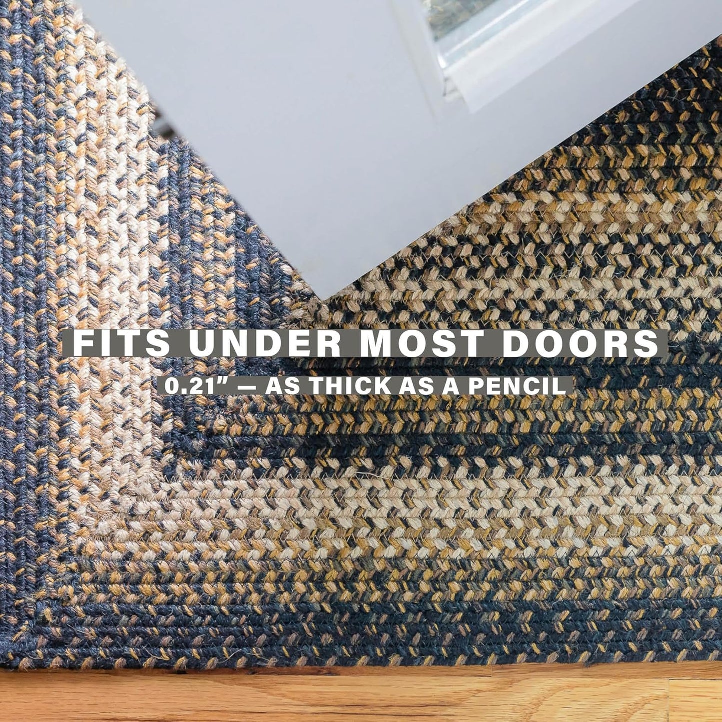 Kilimanjaro Black and Tan Jute Braided Oval Rug, 20x30 - Warm Primitive Decor, Perfect for Laundry Rooms, Kitchens and Entryways - Reversible and Easy to Clean