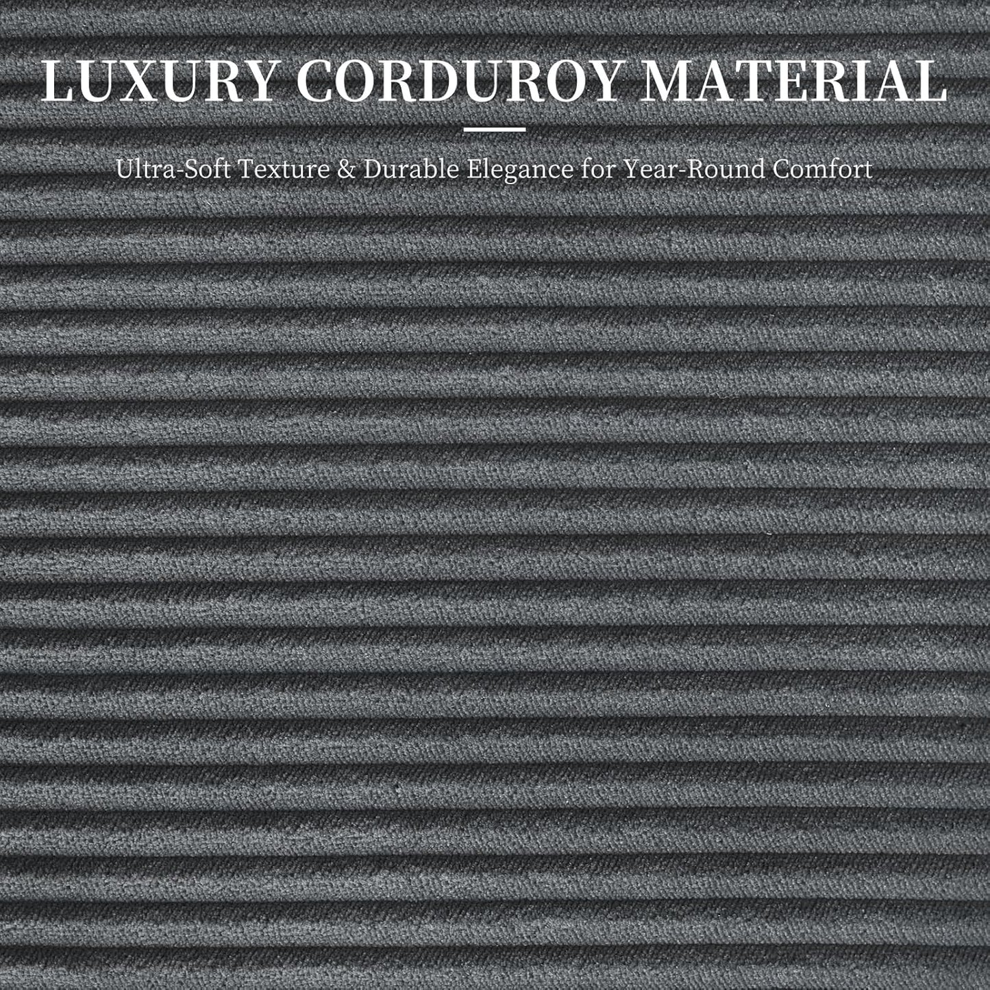 Furnimart 360° Swivel Barrel Accent Chair, Round Upholstered Comfy Lounge Chair, Corduroy High-Resilienc Foam Single Sofa, No Assembly Wide Seat for Living Room, Bedroom, Apartment (Gray)