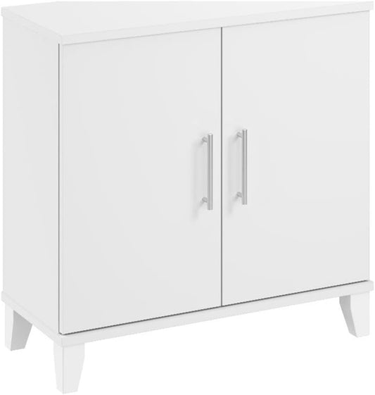 Bush Furniture Somerset Small Accent Storage Cabinet with Doors and Shelves in White, 2 Door Organizer for Home Office, Living Room, Kitchen Pantry, Entryway