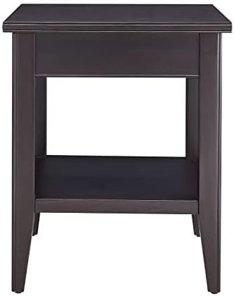 Leick Home Laurent End Table, Solid Wood, 1 Drawer, Bottom Display Shelf, Easy Assembly, for Bedroom/Living Room, Black, 24.0 in L x 20.0 in. W x 24.0 in. H, 10507-BK