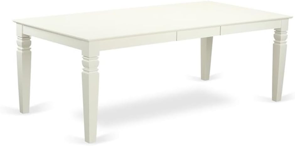 East West Furniture LGEN9-LWH-78 9 Piece Kitchen Table Set Includes a Rectangle Dining Table with Butterfly Leaf and 8 Pink Flamingo Faux Leather Parson Chairs, 42x84 Inch, Linen White