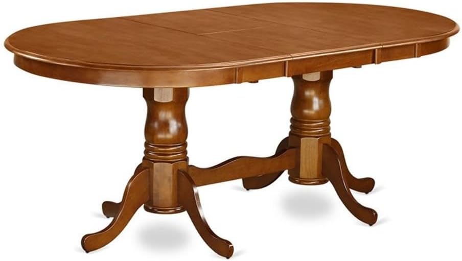 East West Furniture PLAI7-SBR-W 7 Piece Dining Room Furniture Set Consist of an Oval Kitchen Table with Butterfly Leaf and 6 Dining Chairs, 42x78 Inch, Saddle Brown