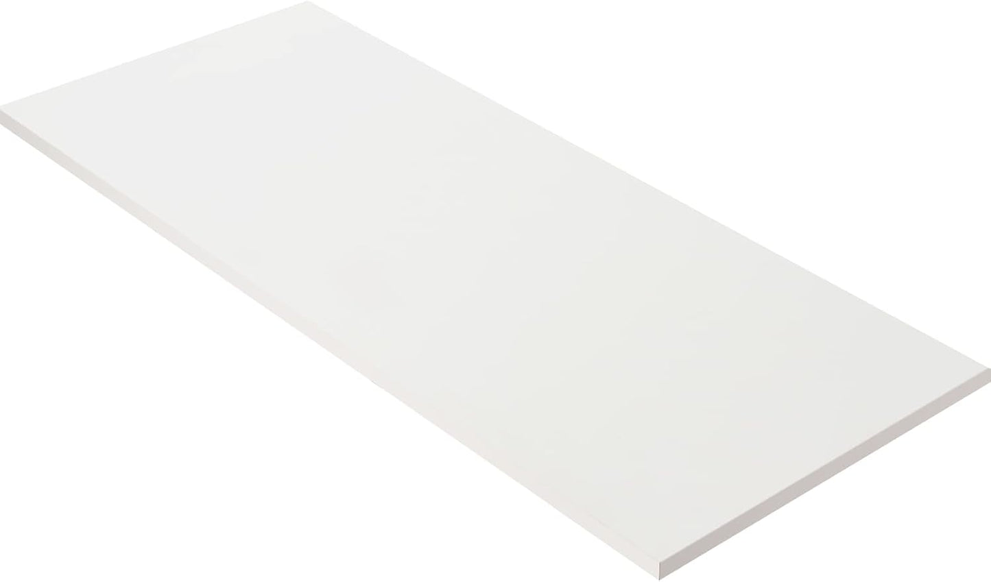 Kaboon 55x20 inch White Table Top, One-Piece Desktop, Reversible Laminate Countertop, Double Desks, L-Desk DIY