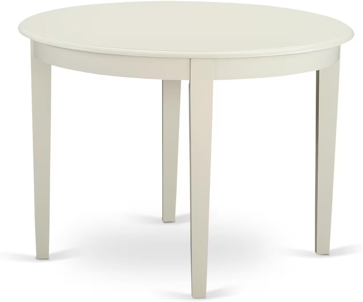East West Furniture BONO5-LWH-W 5 Piece Dining Set Includes a Round Dinner Table and 4 Kitchen Dining Chairs, 42x42 Inch, Linen White
