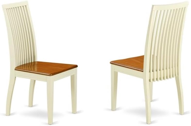 East West Furniture DOIP7-BMK-W 7 Piece Modern Dining Table Set Consist of a Rectangle Wooden Table with Butterfly Leaf and 6 Kitchen Dining Chairs, 42x78 Inch, Buttermilk & Cherry
