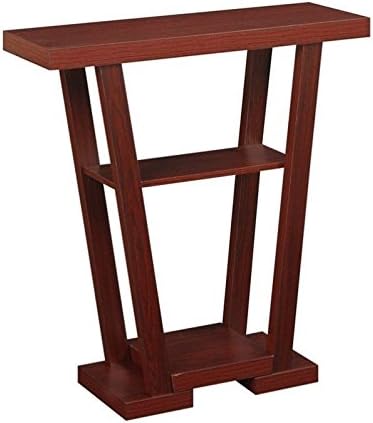Convenience Concepts Newport V Console Table 31.5" - Modern Sofa Table with Storage Shelves, Narrow Entryway Hall Table for Living Room, Mahogany