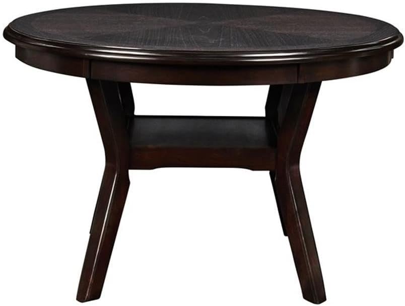 New Classic Furniture Gia 5-Piece Round Dining Set with 1 Dining Table and 4 Chairs, 47-Inch, Ebony