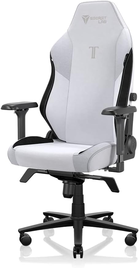 Secretlab Titan Evo Artic White Gaming Chair - Reclining, Ergonomic & Comfortable Computer Chair with 4D Armrests, Magnetic Head Pillow & 4-Way Lumbar Support - White - Fabric