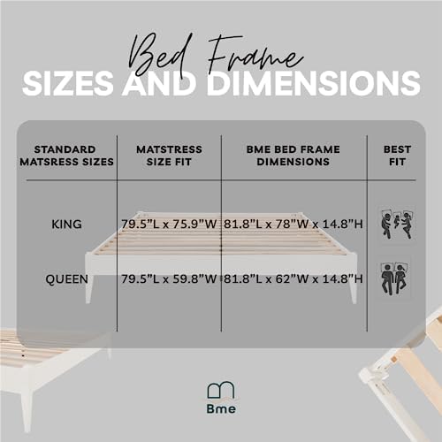 Dinkee Basic Bed Frame Without headboard - Ivory White - Queen