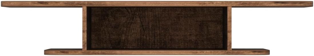 FITUEYES Floating TV Stand Wall Mounted, 2 Tier Floating Entertainment Shelf Under TV for Living Room, Rustic Brown