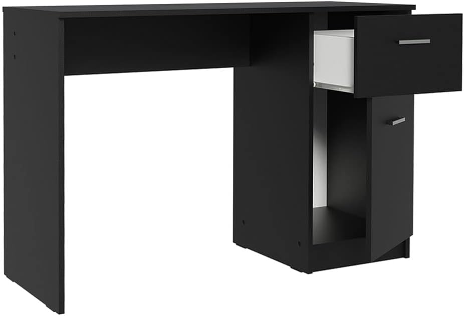 Madesa Compact Computer Desk Study Table for Small Spaces Home Office 43 Inch Student Laptop PC Writing Desks with Storage and Drawer, Modern Ergonomic Gaming Workstation - Black