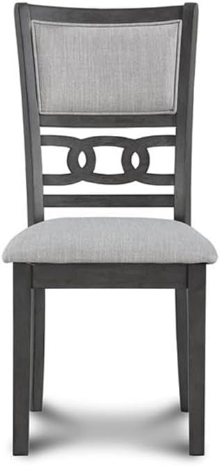 New Classic Furniture Gia 5-Piece Round Dining Set with 1 Dining Table and 4 Chairs, 47-Inch, Gray