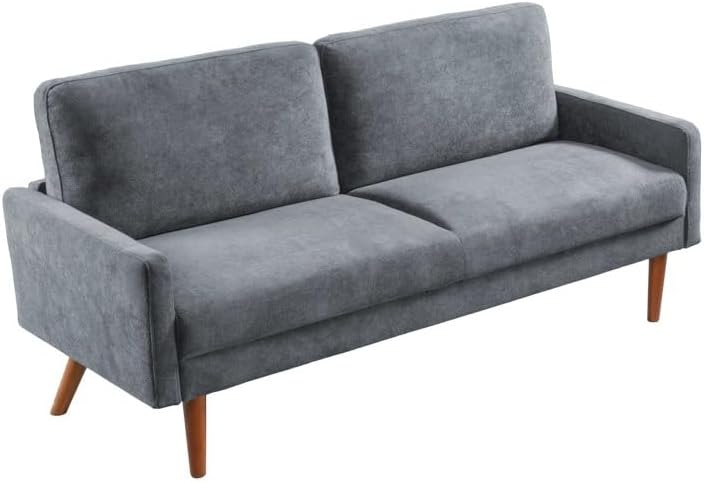 Kent Velvet Sofa, European Style with Sleek Design, Modern & Vintage Flair, Upholstered 3 Seater Couch, Chic Living Room Furniture Seating for Home, Apartment or Office, Grey