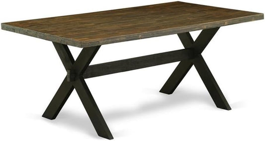 East West Furniture XT677 X-Style Kitchen Dining Table - a Rectangle Wooden Table Top with Stylish Legs, 40x72 Inch, Multi-Color