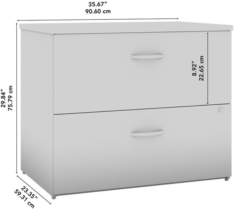 Bush Business Furniture Office in an Hour 2 Drawer Lateral File Cabinet in Mocha Cherry | Locking Storage for Letter, Legal, and A4-size Documents