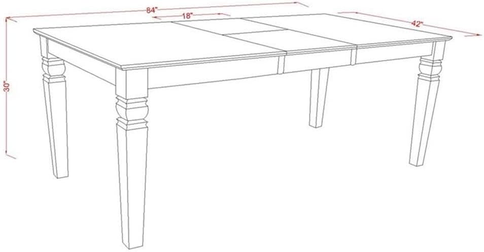 East West Furniture LGCL7-LWH-C 7 Piece Dining Room Table Set Consist of a Rectangle Kitchen Table with Butterfly Leaf and 6 Linen Fabric Upholstered Chairs, 42x84 Inch, Linen White