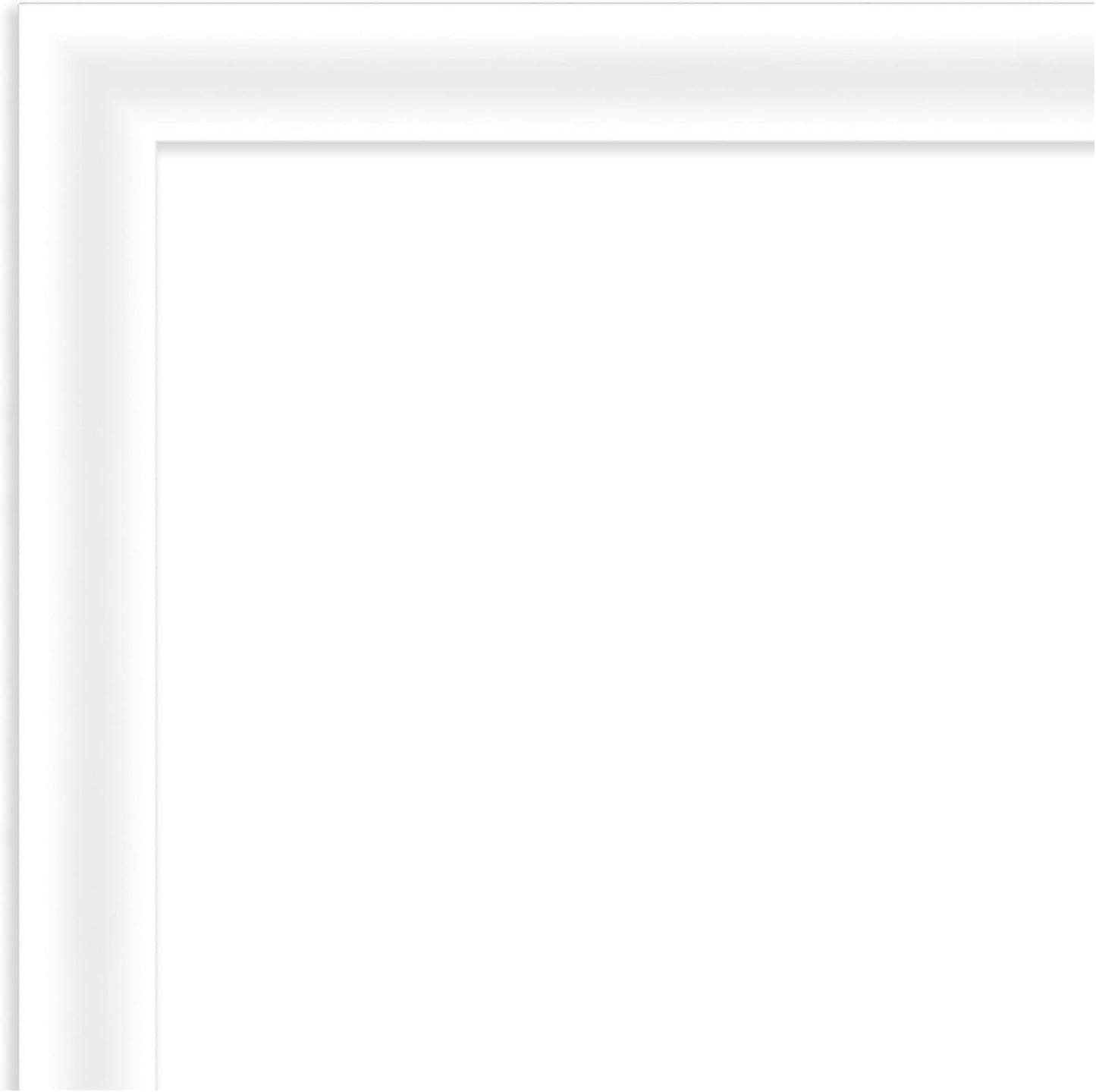 Amanti Art White Bathroom Mirror for Over Sink, 23x23 Oliver White Narrow Square Vanity Mirror, Medium Modern Wood Frame, Hangs Horizonally and Vertically, Bathroom Wall Decor, Beveled Edge