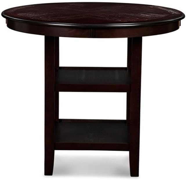 New Classic Furniture Gia 5-Piece Round Counter Height Set with 1 Dining Table and 4 Chairs, 42", Ebony